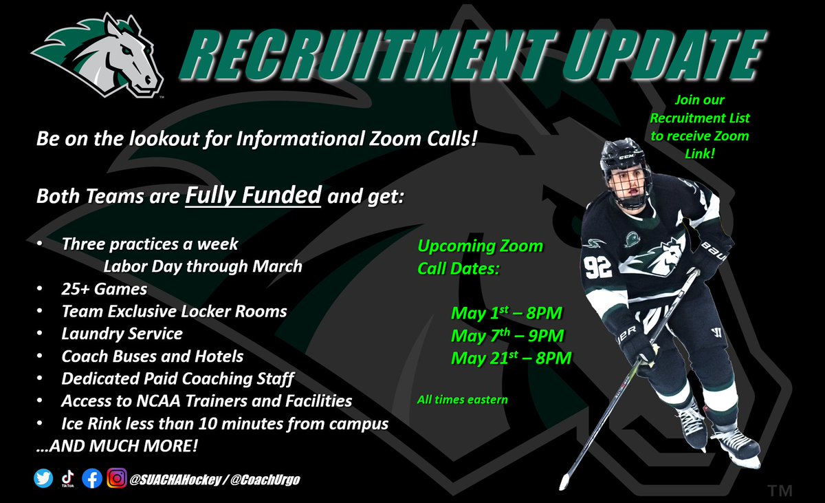 Want to be a Mustang?

Use the link to join our Prospect Mailing List:

forms.office.com/r/jKDY6AN3CC

Only prospects on our mailing list will receive the Zoom link!

#LL24 #family #greenhorses #rollstangs #collegehockey