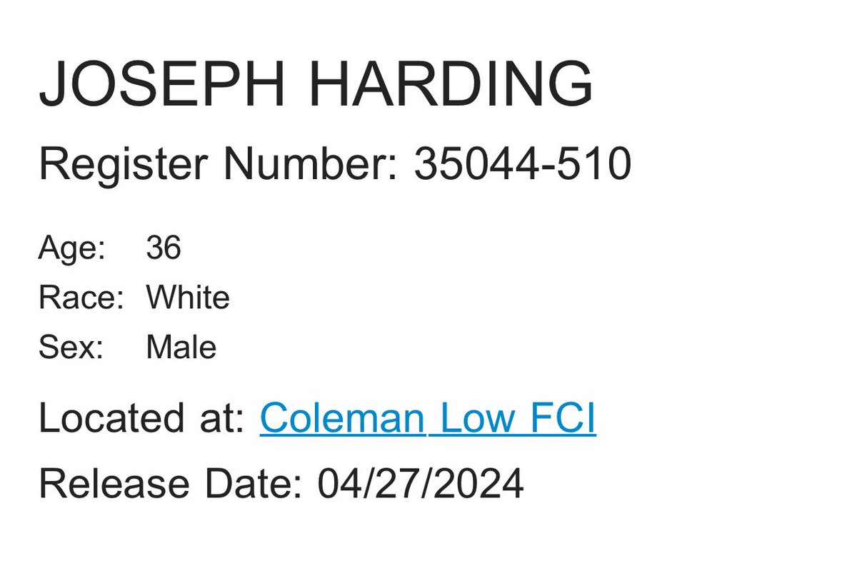 Former Republican state Rep. Joe Harding has been released from federal prison thirty days early.