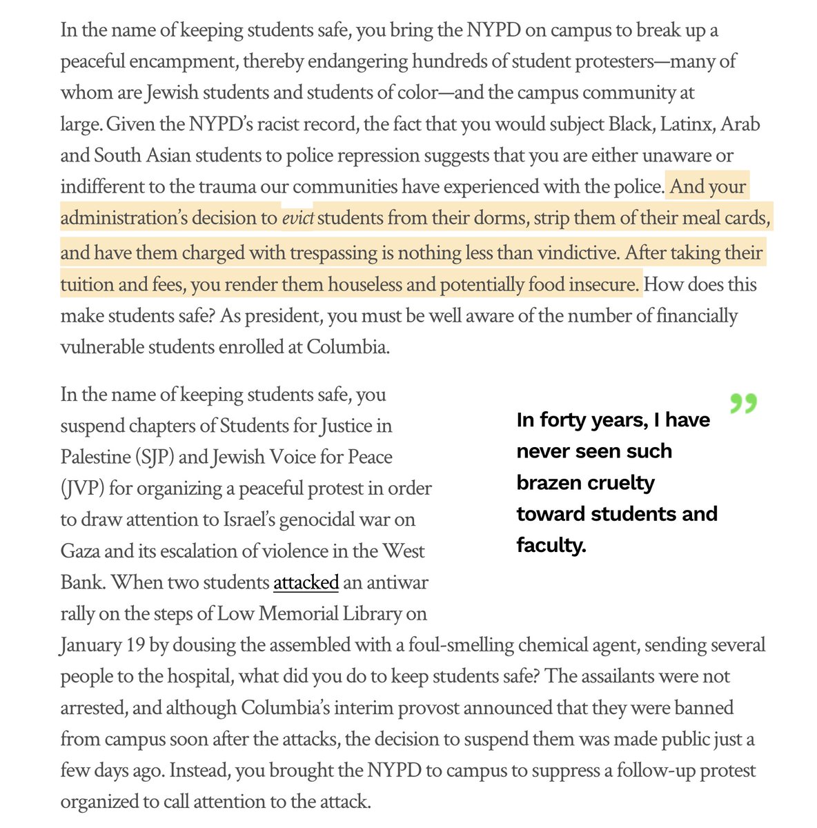 @Columbia 'In forty years, I have never seen such brazen cruelty toward students and faculty.' #Shame #FireMinoucheShafik

bostonreview.net/articles/lette…