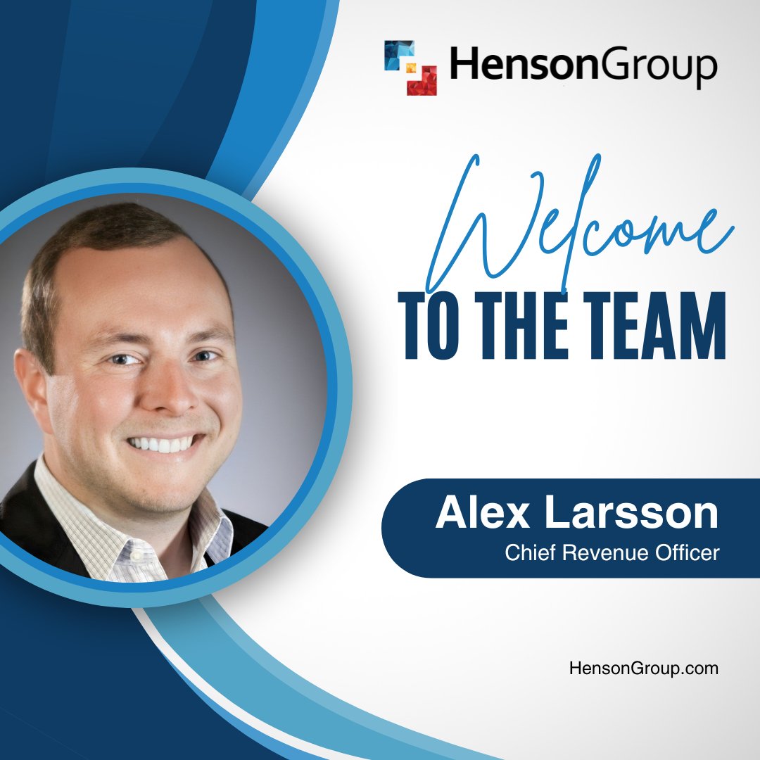 🎉 Big News from Henson Group! 🚀

We're thrilled to announce that Alex Larsson is joining us as our new Chief Revenue Officer today!  Check out the full press release at the link below: hubs.la/Q02vGhpY0

#Microsoft #HensonGroup #IngramMicroCloud #BigNews #NewHire