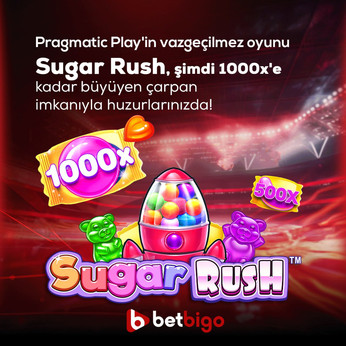 🍭💰 Tatlı bir zafer için hazır mısınız? Pragmatic Play'in eğlenceli oyunu Sugar Rush 1000x ile büyük kazançların tadını çıkarın! 🎉🎰 Şekerle dolu bir maceraya atılın ve 1000 katına kadar kazanç fırsatını kaçırmayın! Kazandıran ve eğlendiren oyunlar Betbigo'da sizi bekliyor!