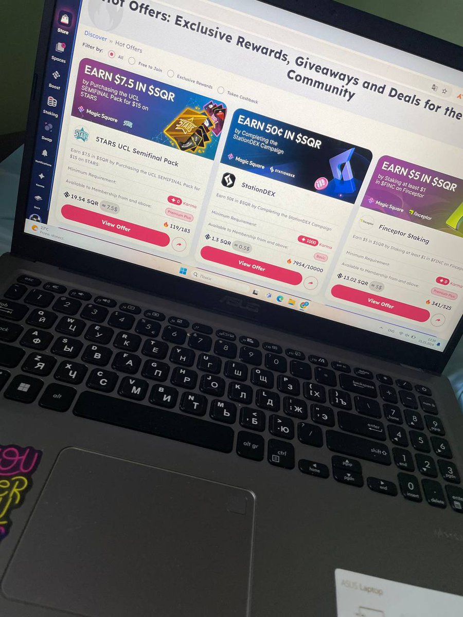 web3now727333's tweet photo. Looking for hot new offers. Riding the #MagicSquare wave this week! 🌊 Here’s my setup where I'm earning more $SQR daily. @magicsquareio Let’s get it! 🚀💼 https://t.co/ykd0Qyr6Wa