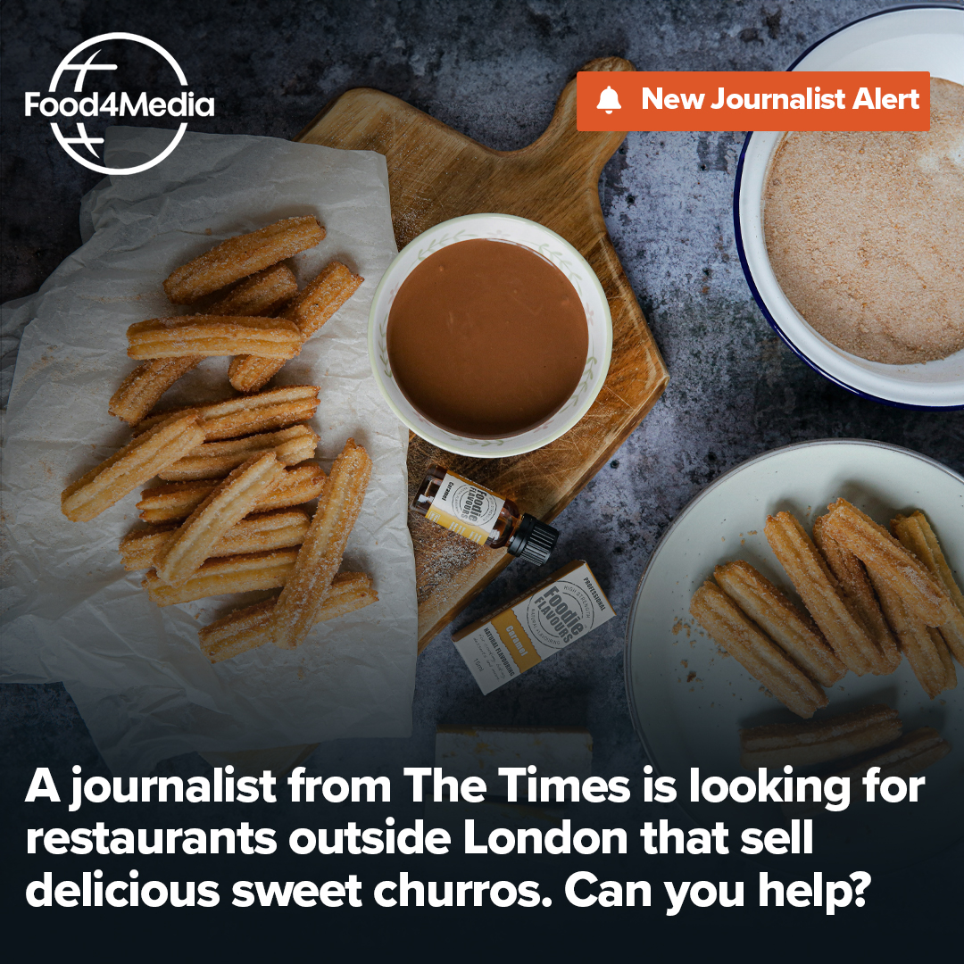 A journalist from The Times is looking for restaurants outside London that sell delicious sweet churros. Can you help? 💬 Respond to this request and 100s more right now at Food4Media. ➡️ food4media.com #Journorequest #PRRequest ❓ Don't have an account yet? Register…