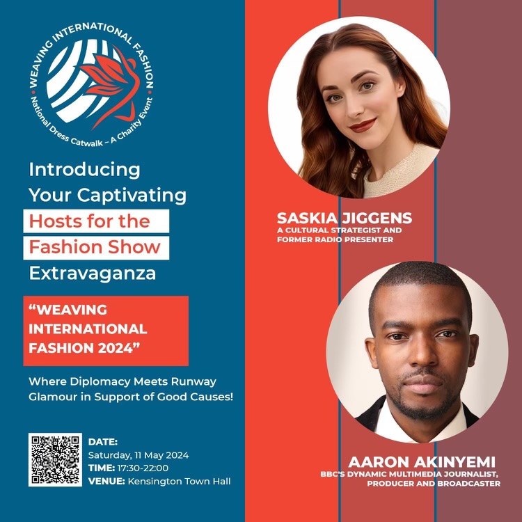 The YDL are thrilled to announce our hosts for our upcoming charity event, 'Weaving International Fashion: National Dress Catwalk', taking place on May 11th, 2024. @aaronajourno and Saskia Jiggens will be our fabulous hosts for the evening🎊 Tickets: lnkd.in/eKAEc6as