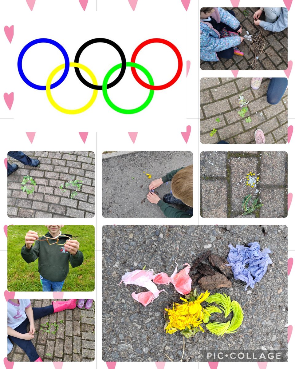 Bl.3&4: Dysgu ystyr y cylchoedd Olympaidd a'u ail-greu gan ddefnyddio adnoddau tu allan 🍂🔎🪻 Learning the meaning of the Olympic rings and re-creating them using resources outdoors #4diben #erthygl24 #erthygl6