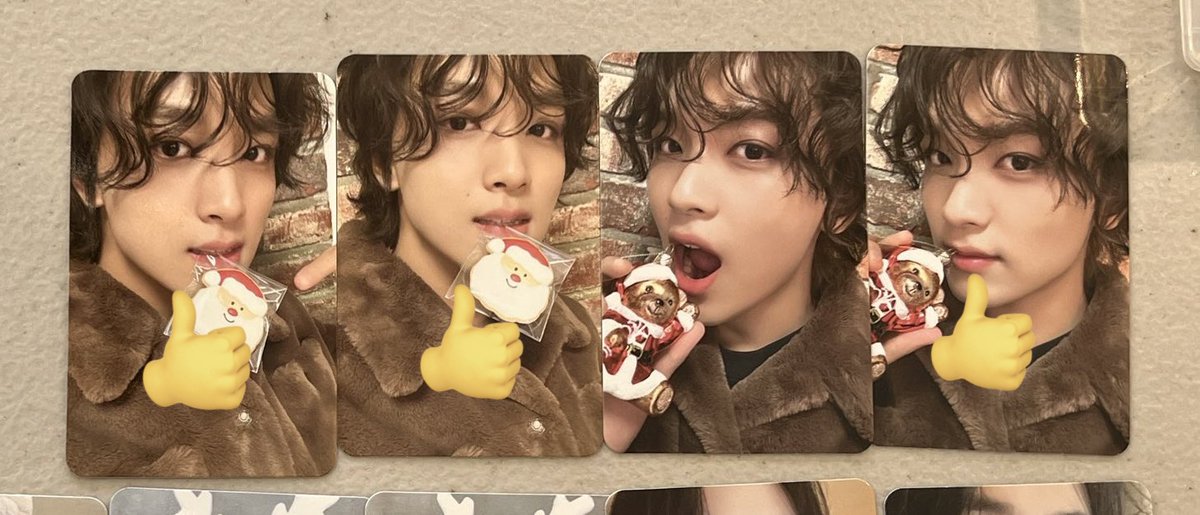 3/4 found!! 

haechan pink christmas yg mangap belom :(