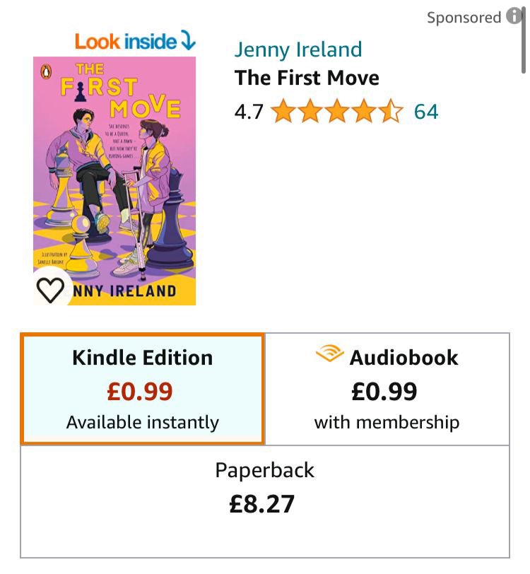 For Kindle Readers 💜♟️💗  #thefirstmove is only 99p for the whole of May! I knew there was a reason I liked May … ( other than my daughter’s birthday)  

#kindledeal #kindlebooks #yaauthors #yaromance #disabilityrepresentation #chess #mentalhealth #bookstagram