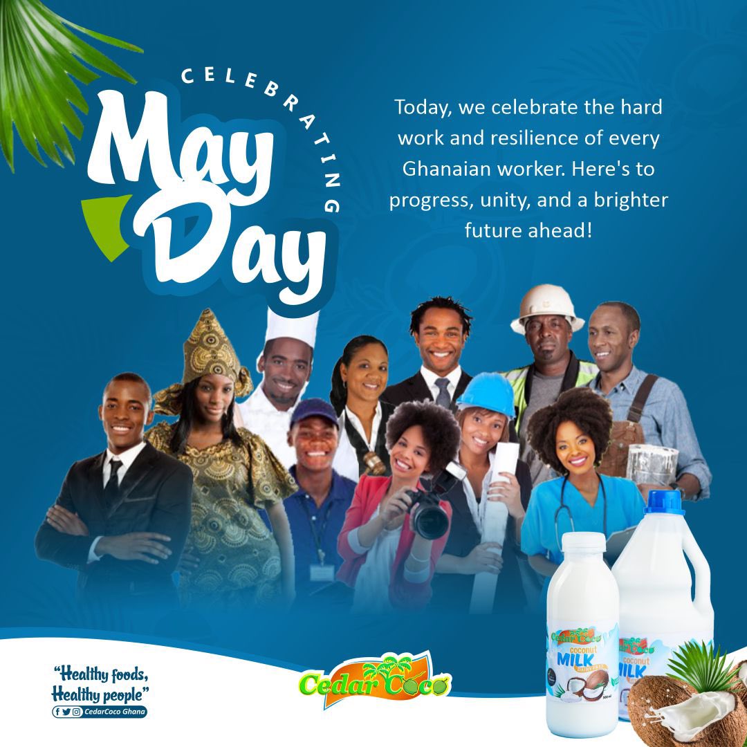 HAPPY INTERNATIONAL WORKERS DAY🎉🎉

Today, we celebrate the tireless efforts of workers that shape Africa and the World at large.🎉🎉

FYl, we are taking Fresh Orders Fam ❤️ • 📞 0559252132
#Coconutmilk #cedarcoco #coconutcream #Coconutbiscuits #madeinghana