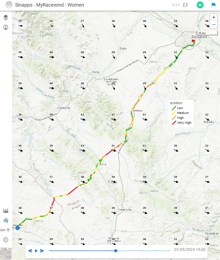 Echelon time today in stage 4! MyRacewind's echelon predictor gives red alarm 🚨 with many high-risk zones from start to finish. 
Check our Echelon Barometer for next races: myracewind.imdcapps.be/racewind-barom…
#LaVueltaFemenina #waaieralarm #MyRacewind