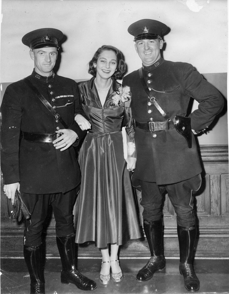 Late 1940’s early 1950’s P.C.’s Ken Skerrett and Ed Skalinsky at a beauty pageant. #HPSArchives #PoliceHistory #HamOnt #HamOntHistory #HPSHistory #HPSMuseum