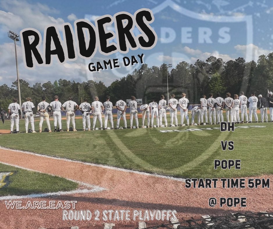 WAKE UP RAIDER NATION! 🏴‍☠️ It’s GAME DAY!!! Please send good luck, good vibes and safe travels as our Raiders head to Pope to start Round 2 of playoffs. DH tonight starting at 5pm. Come out and support the Raiders and BE LOUD!!! 🏴‍☠️🏴‍☠️🏴‍☠️ Let’s Go Raiders! @AthleticsEP