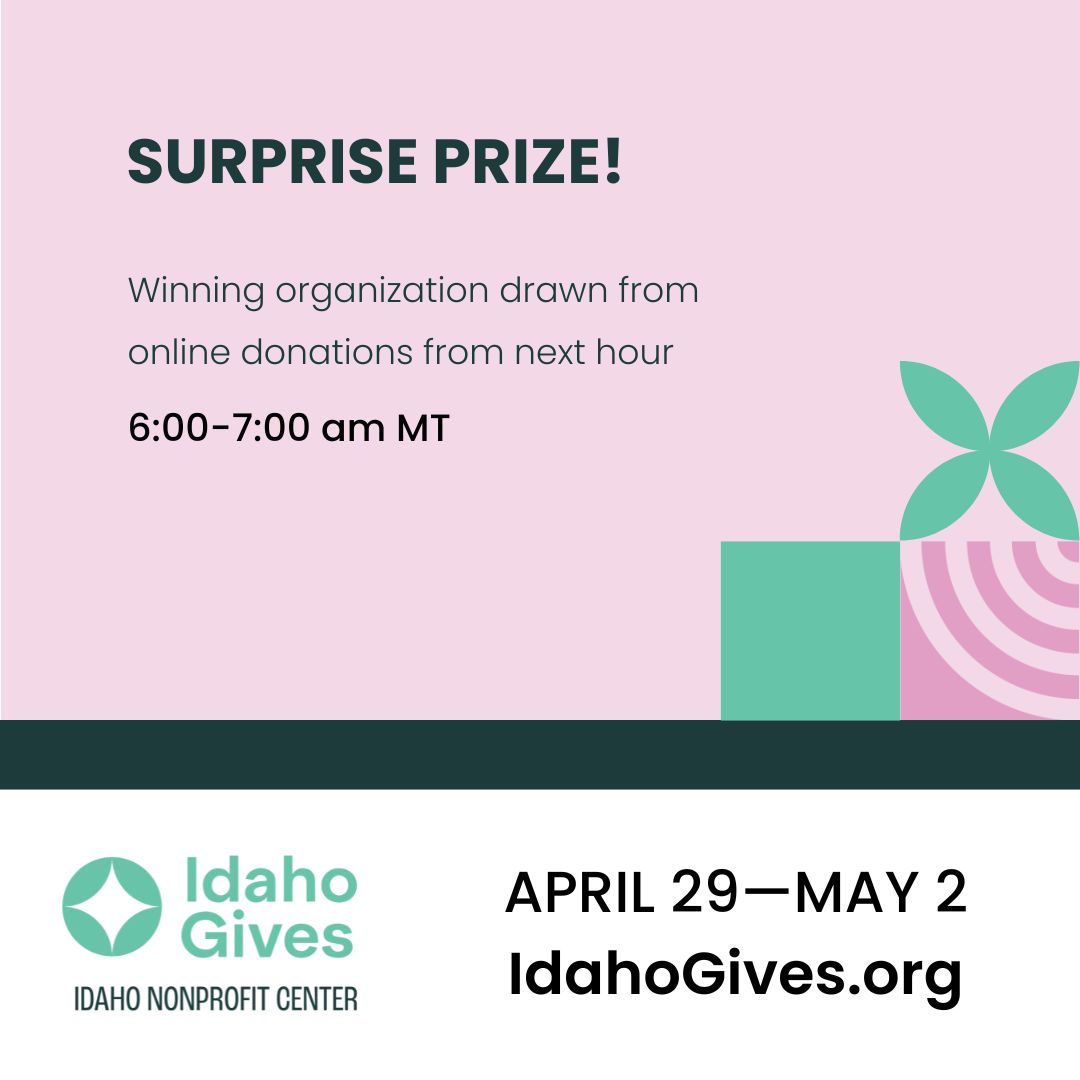 OMG! Another surprise prize! Will your organization win $500? The winning organization will be drawn randomly from a pool of online donations from 6:00AM-7:00AM MT.