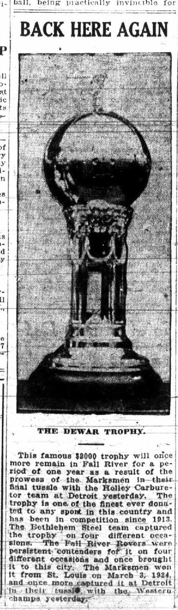 1/3- 97 years ago today, the Fall River Marksmen lifted the Dewar Trophy as US Open Cup Champions. It was the second time winning the competition after demolishing Holley Carburetor, of Detroit, 7-0. The match was held in Detroit, MI at University Stadium with 10,000 fans.