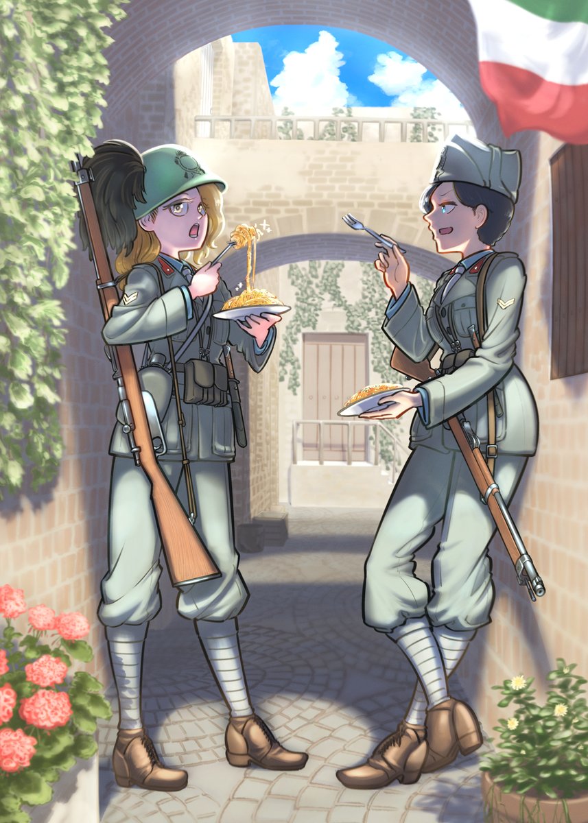 Carcano M1891 and Spaghetti 
#イラスト #military