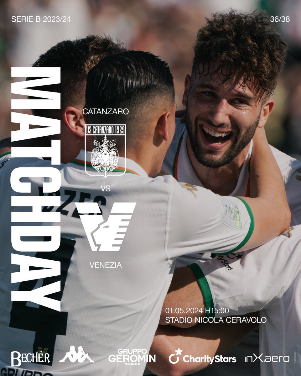 DZIEŃ MECZOWY

🆚 Catanzaro
🏆 Serie B
📅 01.05.2024
🕒 15:00
🏟 Stadio Nicola Ceravolo
#️⃣ #CatanzaroVenezia

#ArancioNeroVerde #włoskarobota