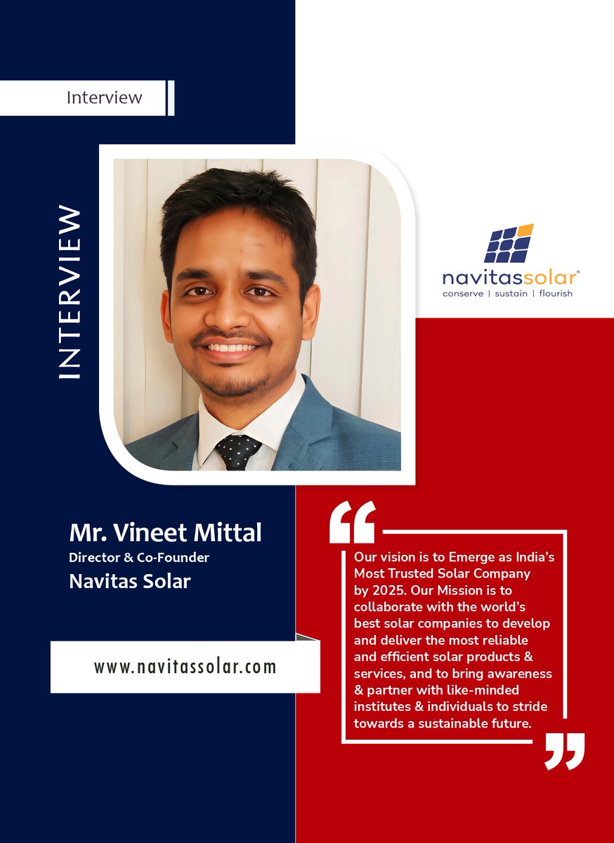 renewablemirror's tweet image. An interview with Mr. Vineet Mittal Director &amp;amp; Co-Founder Navitas Solar

Click here to know more: renewablemirror.com/Interview_deta…

#Navitas #navitassolar #gosolar #renewablemirror #contructionmirror #electricalmirror #tresubmedia #etes2024 #cleanenergy #interview #pvmodule #pv
