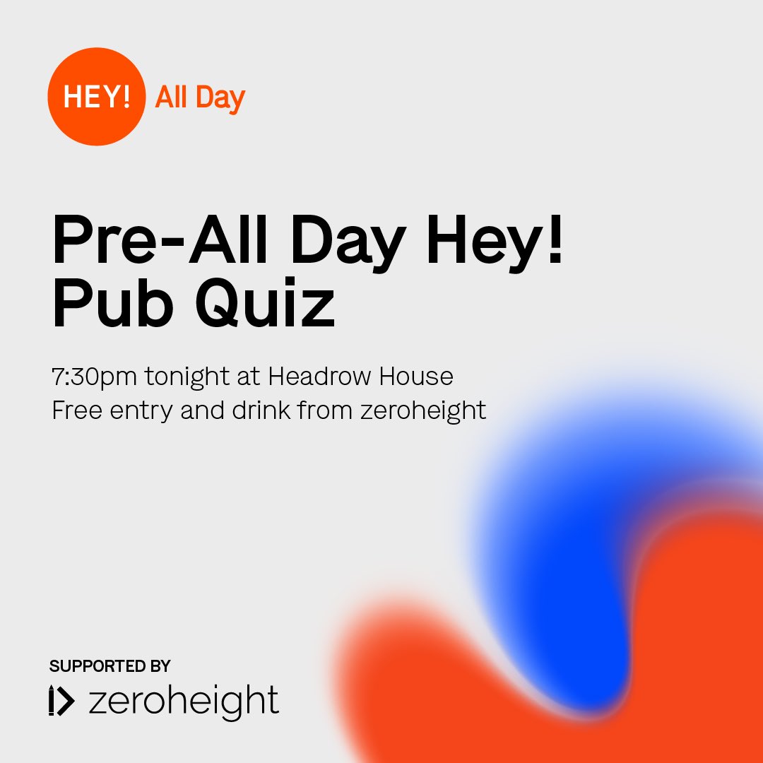 Who’s in Leeds already and fancies a pub quiz?? 

Our fantastic sponsors, <a href="/zeroheight/">zeroheight</a> have organised a pre-conference quiz for 7:30pm TONIGHT at <a href="/headrowhouse/">Headrow House</a>. 

Free entry. Free drink. All on zeroheight 🥳