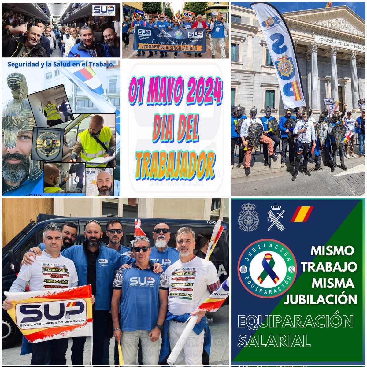 1️⃣ de Mayo 🗓️ 
Día INTERNACIONAL DEL TRABAJADOR
👮‍♂️👮‍♀️👩‍🚒👷👨‍🏭 ,desde el @supcadizpro2019 seguiremos defendiendo los derechos de los/as👮‍♂️#PoliciaNacional con  
lucha,compromiso,trabajo y liderazgo. #JubilacionDigna #EquiparacionSalarial #ProfesionDeRiesgo #ZonaEspecialSingularidad