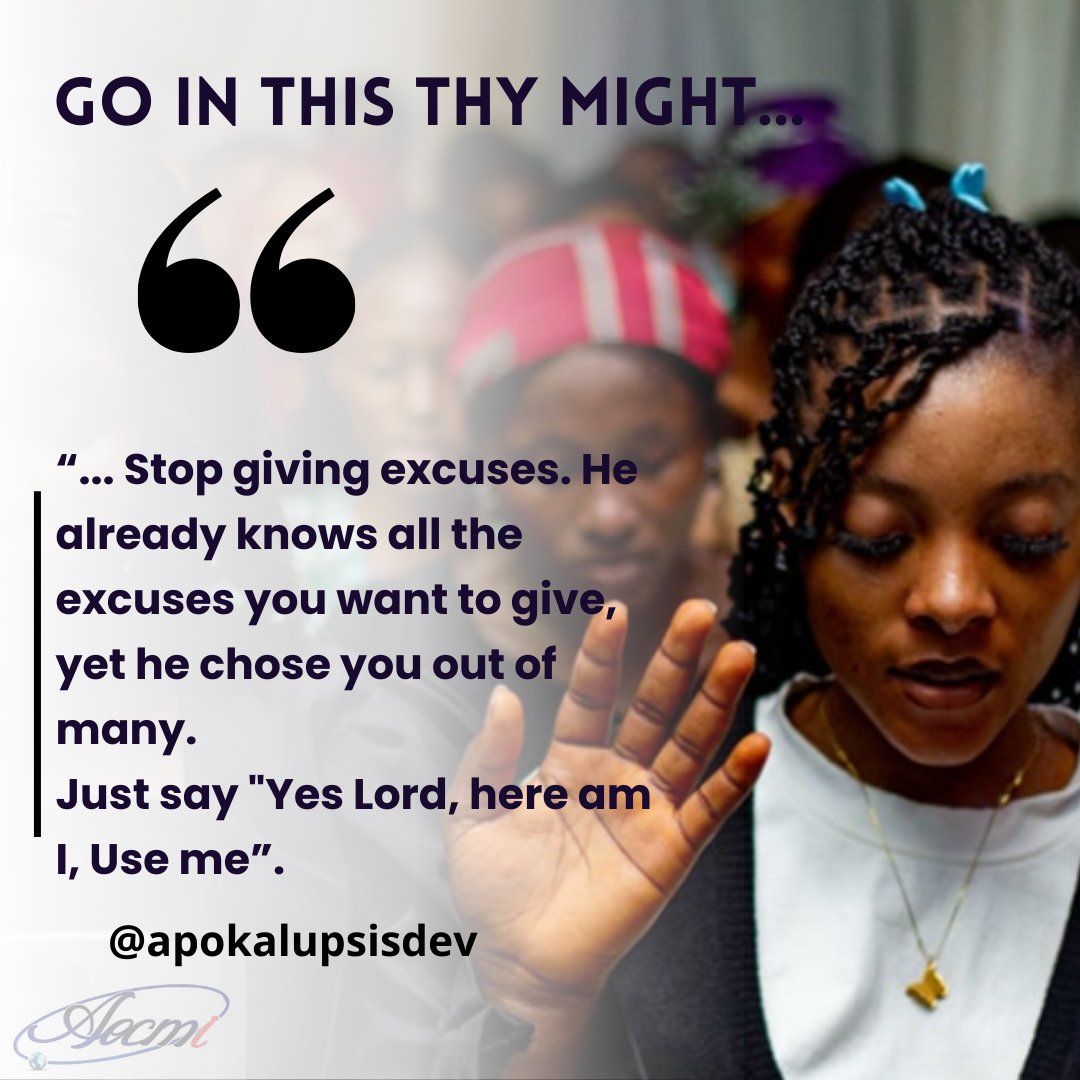 Beloved, you do not have to be 'perfect' to say yes to God
he perfects us on the Job🤲

Say yes to him today and watch him do wonders through you,  just as he did through Gideon.🙌

#apokalupsis #transforminglives
#devotional #christianliving #christianquotes 
#zioncity #trending