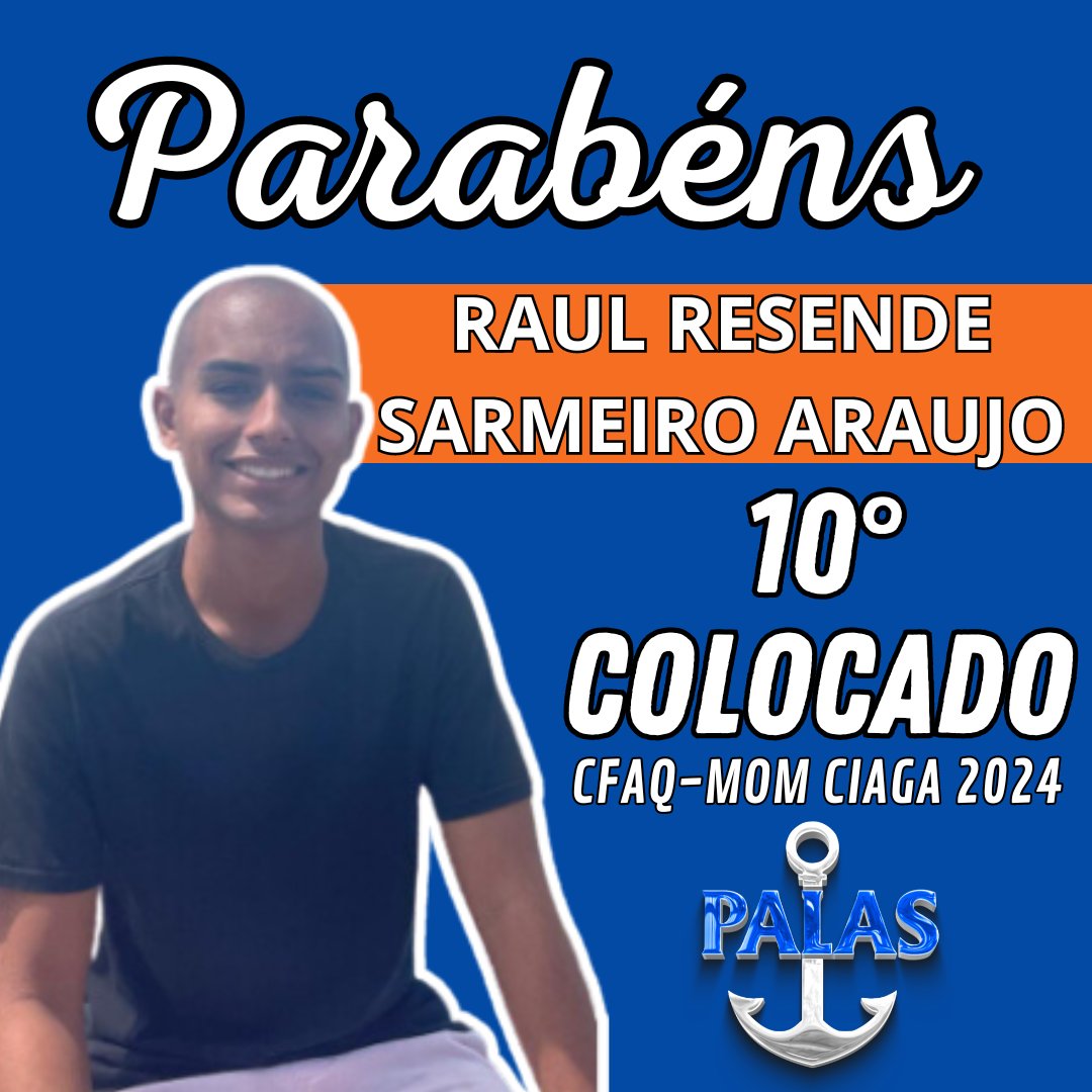 PalasTC's tweet photo. 🏅 Décimo Oitavo Colocado 💯 RAUL RESENDE SARMEIRO ARAUJO pela sua Aprovação/Classificação no Processo Seletivo do CFAQ-MOM 2024 que aconteceu na Centro de Instrução Almirante Graça Aranha.

10° Colocada de 30 vagas!!! Colocação BOM d+ 💪🚀

Raul, parabéns por está conquista. https://t.co/rhDOpN7Rre