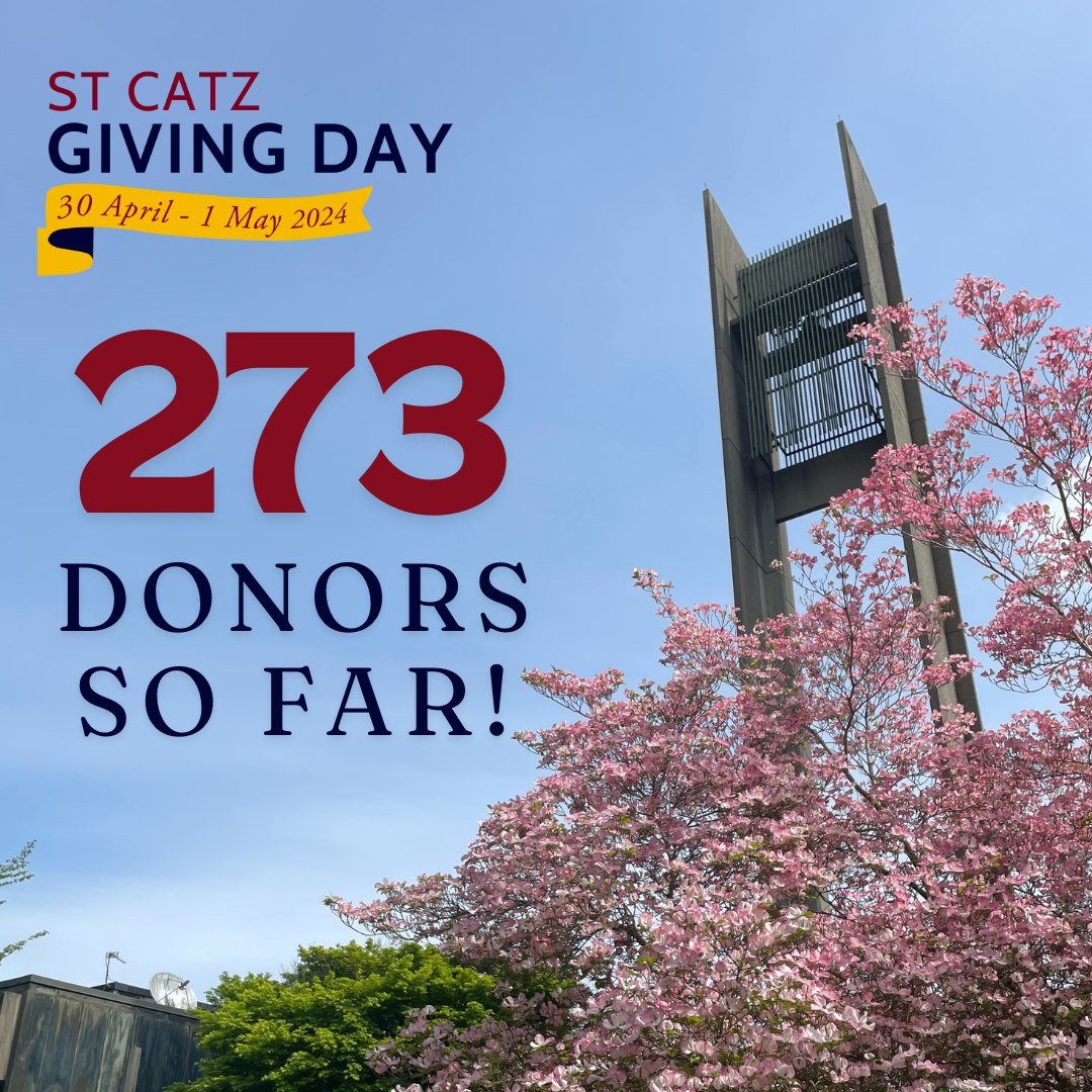 We've had an astonishing 273 people donate so far during our first-ever #CatzGivingDay! If you would like to join them and help us reach 300, there is still 8 hours to go on this beautiful May Day 🌸🌞stcatz.givingday.co.uk