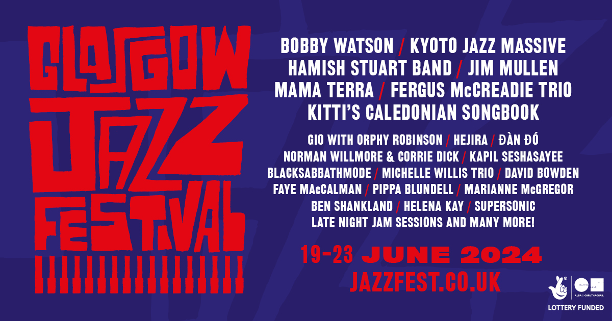 #GlasgowJazzFestival returns for the 38th edition from Wed 19th - Sun 23rd June! 🎷20+ shows across the city over 5 days @stlukesglasgow @OranMorGlasgow @nice_n_sleazy @MackQueensCross @thegladcafe & more. 🎶 Tickets on sale now at jazzfest.co.uk