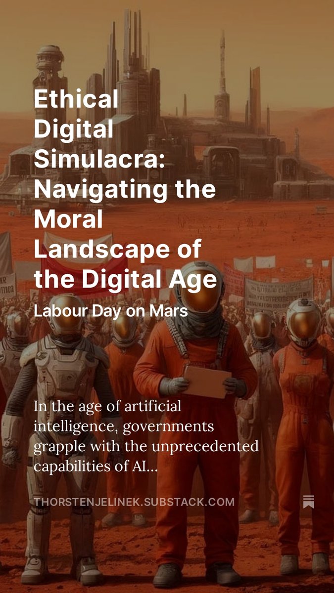 Thorsten Jelinek (@jelinekt) on Twitter photo Ethical Digital Simulacra: Navigating the Moral Landscape of the Digital Age - or: If there is to be a Labour Day on Mars, humanity will have successfully navigated the #AI transformation. open.substack.com/pub/thorstenje…
<a href="/techreview/">MIT Technology Review</a> <a href="/turinginst/">The Alan Turing Institute</a> <a href="/EthicsInAI/">The Institute for Ethics in AI</a> <a href="/BKCHarvard/">Berkman Klein Center for Internet & Society</a> <a href="/AlanP66/">Alan Paic</a> Ethical Digital Simulacra: Navigating the Moral Landscape of the Digital Age - or: If there is to be a Labour Day on Mars, humanity will have successfully navigated the #AI transformation. open.substack.com/pub/thorstenje…
<a href="/techreview/">MIT Technology Review</a> <a href="/turinginst/">The Alan Turing Institute</a> <a href="/EthicsInAI/">The Institute for Ethics in AI</a> <a href="/BKCHarvard/">Berkman Klein Center for Internet & Society</a> <a href="/AlanP66/">Alan Paic</a>