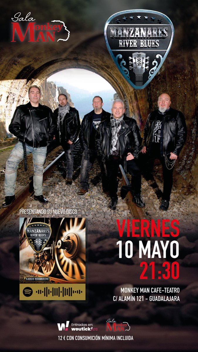 Manzanares River Blues (@manzanaresrb) on Twitter photo Amigos de Guadalajara, el próximo 10 de mayo <a href="/ManzanaresRB/">Manzanares River Blues</a> llevaremos nuestro tren de #LargoRecorrido a la sala Monkey Man! Será una noche de Rock and Roll! Podéis sacar vuestras entradas anticipadas en la propia sala o en woutick.es/evento/57616/e… Allí os esperamos! Rock on! 🍺 Amigos de Guadalajara, el próximo 10 de mayo <a href="/ManzanaresRB/">Manzanares River Blues</a> llevaremos nuestro tren de #LargoRecorrido a la sala Monkey Man! Será una noche de Rock and Roll! Podéis sacar vuestras entradas anticipadas en la propia sala o en woutick.es/evento/57616/e… Allí os esperamos! Rock on! 🍺