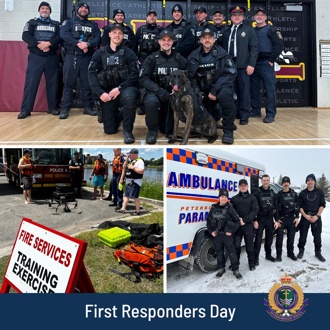 Happy #FirstRespondersDay to our officers and first responder colleagues @PtboFireRescue @PtboParamedics 🚓🚑🚒

Today we honour those who are the first on scene when our communities need them the most along with the personnel who support them.  

Thank you for all that you do…