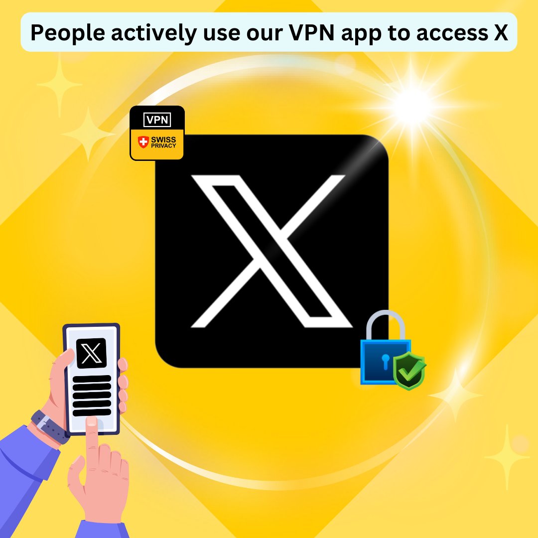 People actively use our VPN app to access X. Download Now!  
Android: rb.gy/duz2vm
IOS: shorturl.at/bcLV7 
#VPN #SecureConnection #DataPrivacy #OnlineSecurity #VirtualPrivateNetwork #InternetPrivacy #CyberSecurity #Anonymity #ElonMusk #SpaceX #privacy