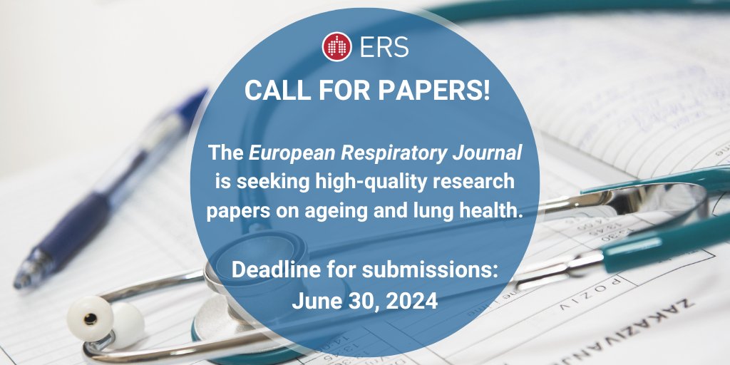🚨 Submit your work! 📄 The European Respiratory Journal is calling for new submissions on “Ageing and Lung Health”, offering fast track peer review and publication for suitable papers. The deadline to submit is 30 June, 2024. Find out more: ersnet.org/news-and-featu…