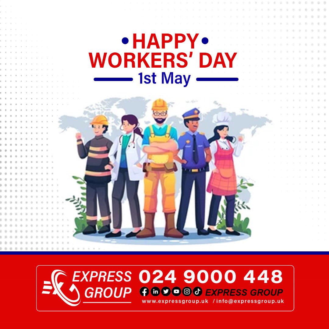 Thank you all for your hard work.
Happy workers day !
.
.
Express Group - expressgroup.uk 
 just send us a call or message on 0598988987
#ExpressGroup #traveltheworld #travelabroad #workabroad #studyabroad #ielts #travelandtourism #traveladdict