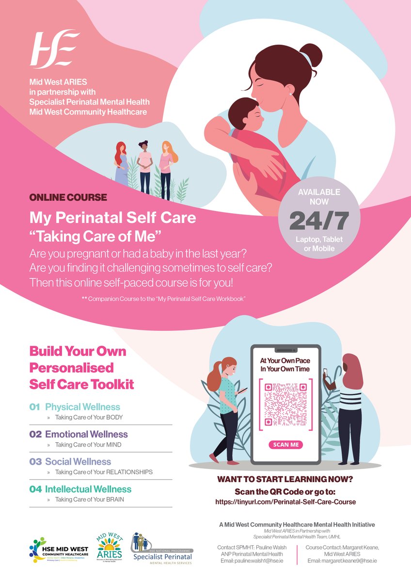 In ptnship with SPMHT we're delighted to launch our brand new online 24/7 resource for mums & mums to be on World Maternal Mental Health Day! tinyurl.com/Perinatal-Self… digital companion “My Perinatal Self Care Workbook”! #maternalMHmatters @MHER_Ire @MentalHealthIrl @CommHealthMW