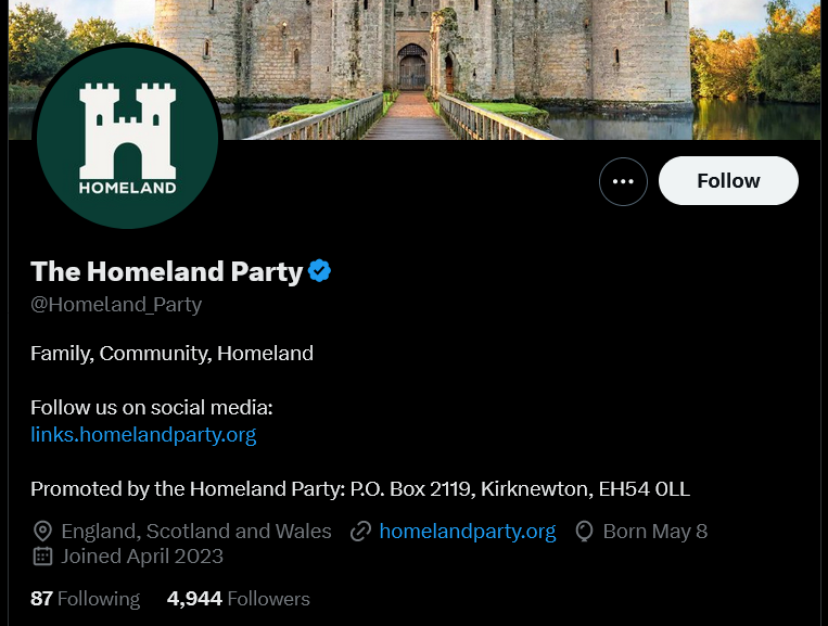 So close to the 5k milestone. Can you help get @Homeland_Party over that follower count before the close of polls tomorrow?