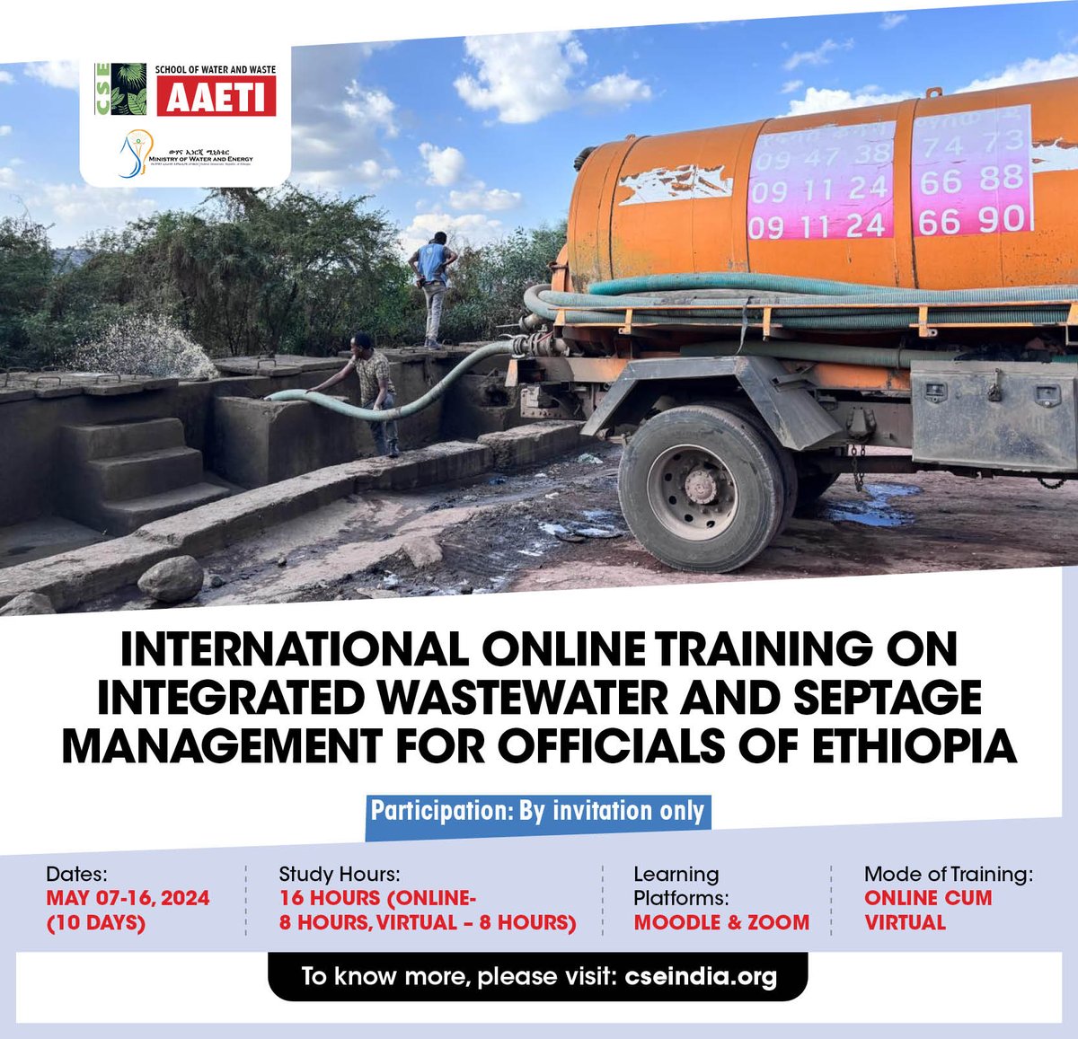 🌍Empowering Ethiopia: Join CSE’s online training to advance wastewater and septage management. Enhance your skills with interactive sessions and expert insights.Together, let’s achieve Ethiopia’s sanitation goals by 2030! cseindia.org/international-… #WastewaterManagement #Ethiopia