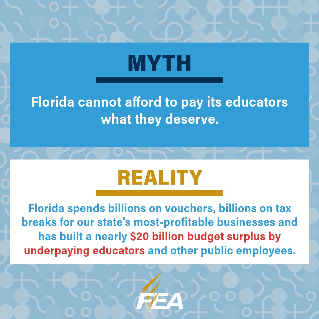 Yesterday, new rankings show that average teacher pay in Florida fell to 50th in the nation. Florida lawmakers can and must do better. Fund public schools as the Florida Constitution demands. #PublicSchoolsUniteUs