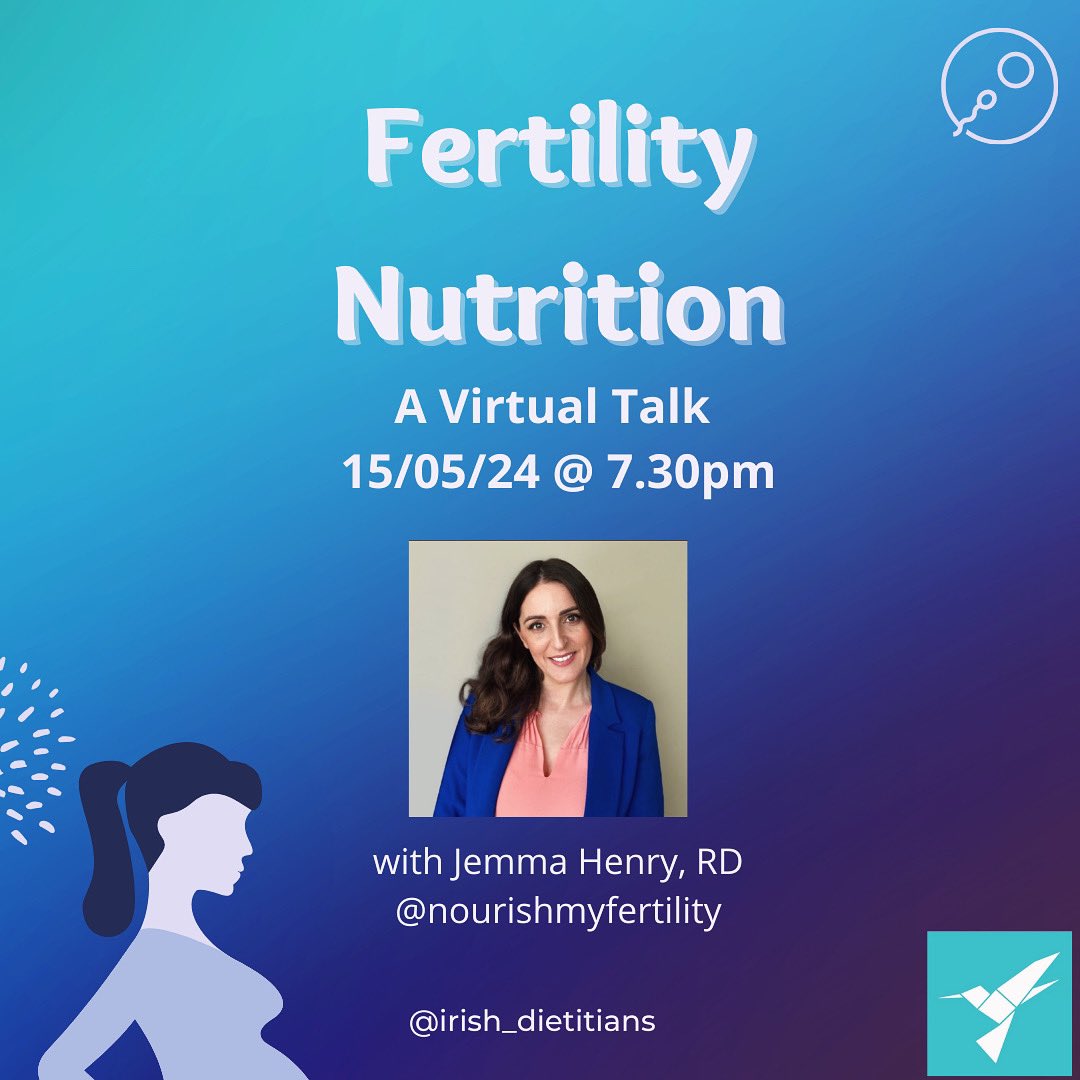 EINDI are delighted to announce our next event, #Fertility Nutrition for Dietitians with Jemma Henry RD @NourishMyFerti1 taking place online Wednesday 15th May at 7.30pm. Free for @trust_indi members. Register today: us06web.zoom.us/webinar/regist… #fertilitynutrition #RD #CPD