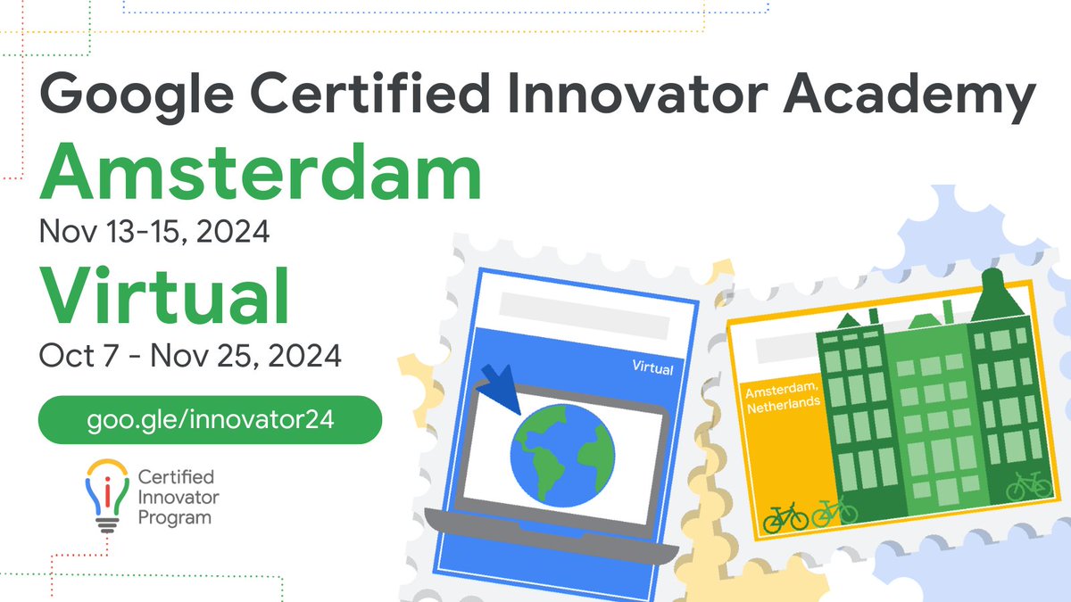 Become a Google Certified Innovator & join a network of passionate educators 🌟

Apply now! edu.google.com/intl/ALL_uk/fo… 
#GoogleEI #GoogleET #GoogleEC