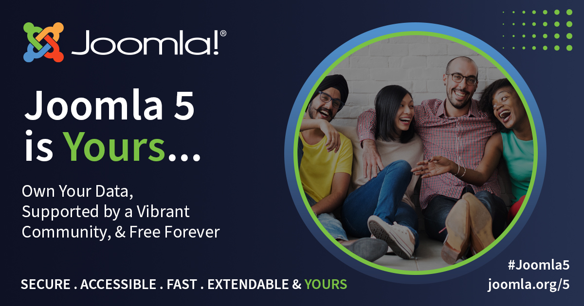 Joomla 5 has arrived, and it's a game-changer! Joomla 5 is Yours. Enjoy the freedom to choose your hosting, ensuring complete data ownership, and revel in the knowledge that Joomla 5 is absolutely free! joomla.org/5 #Joomla #Joomla5 #FreeForever #OwnYourData