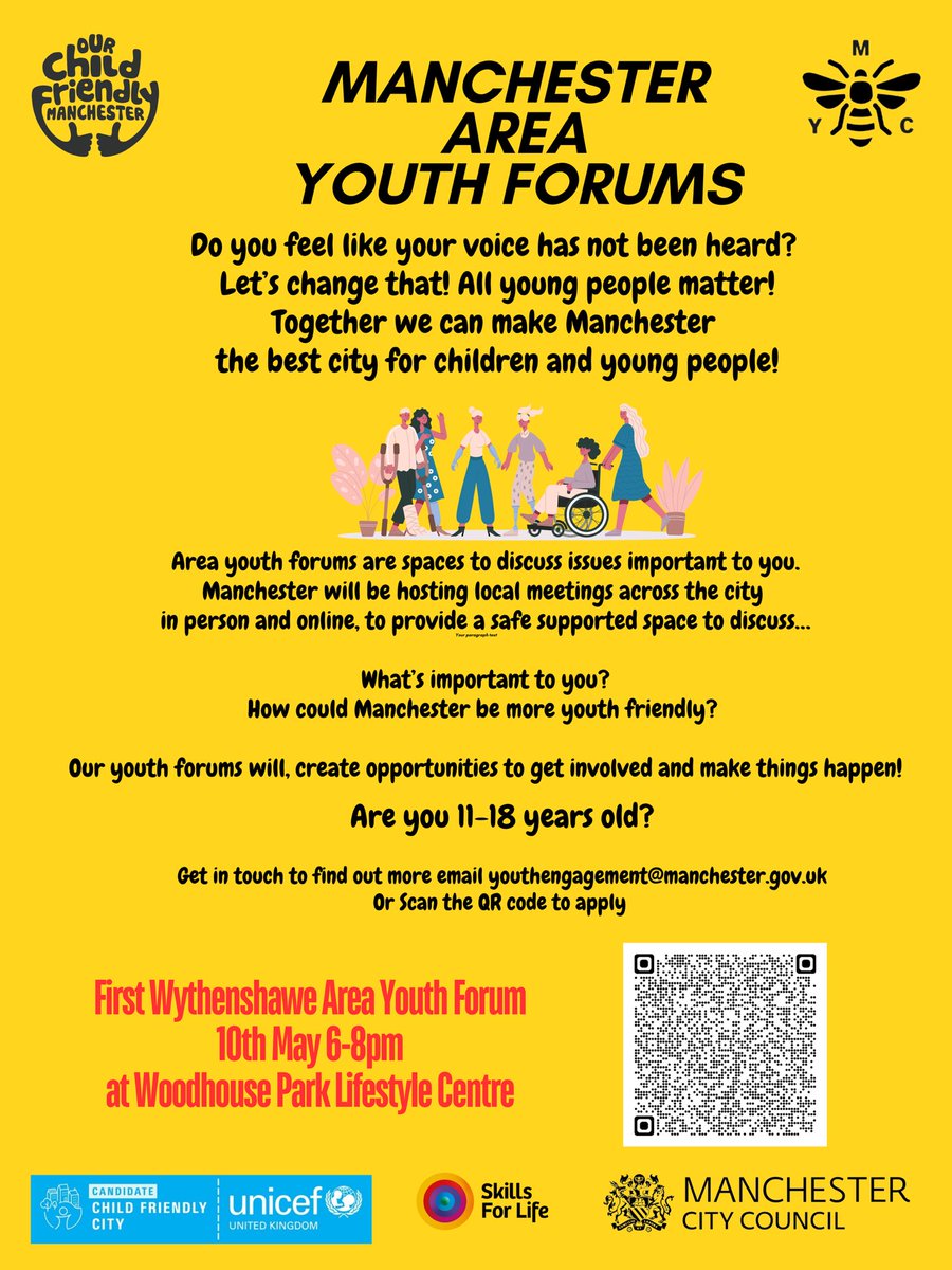 If you would like to get involved with the Manchester Area Youth Forum please see poster #Wythenshawe #belongbelieveachieve