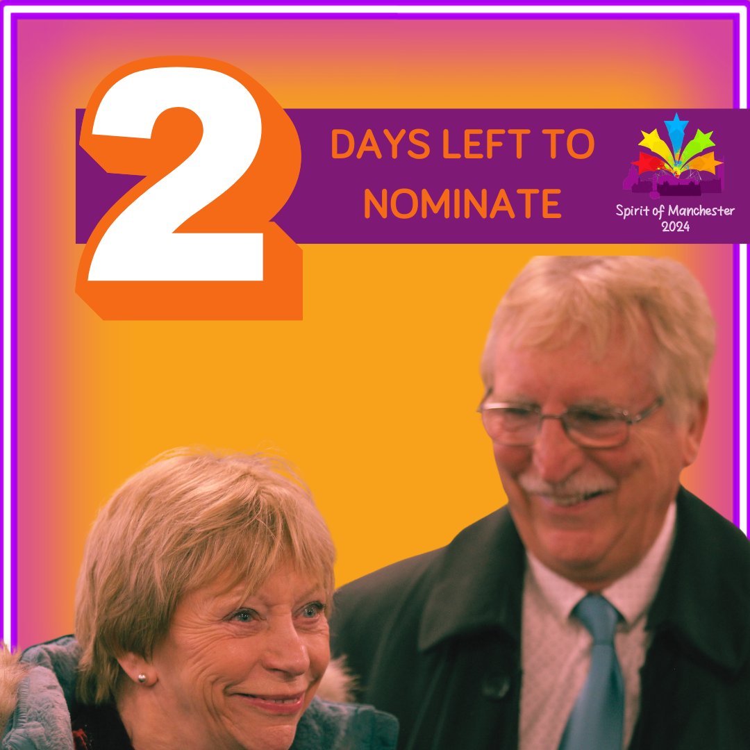 McrCommCentral's tweet image. 🌟 Only 2 Days Left to Nominate for the Spirit of Manchester 2024 Awards! 🌟

Don't miss out on the chance to shine a spotlight on the amazing individuals and organisations making a difference in Manchester's community sector.

Submit yours by Friday 3 May manchestercommunitycentral.org/spirit-manches…