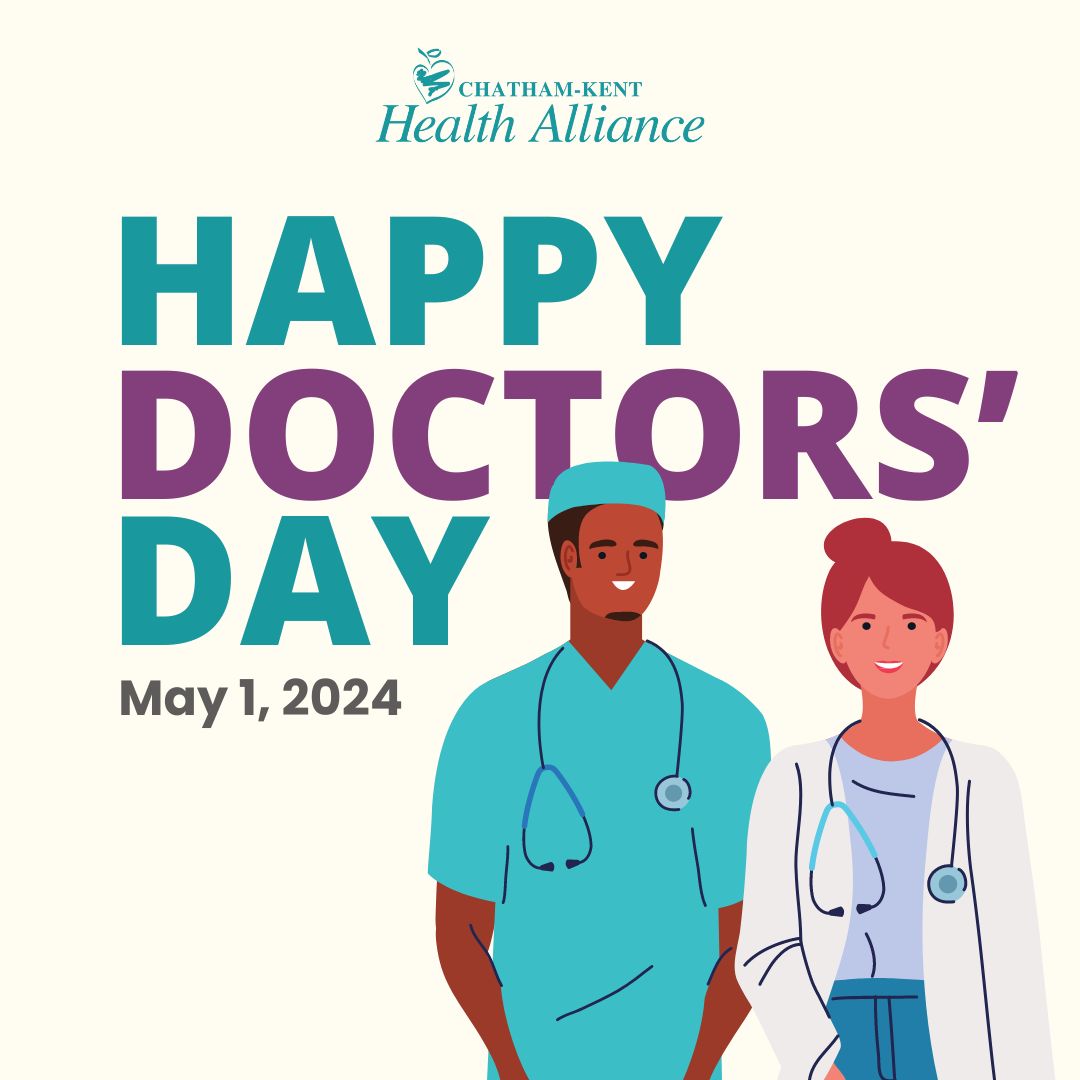 🎉 Happy Doctors' Day to our incredible physicians! 🩺

May 1 is known as Doctors' Day in Ontario. Today, we celebrate the dedication, compassion and expertise of our physicians across Chatham-Kent who keep us healthy and safe.  🙌

#DoctorsDay #ThankYouDoctors