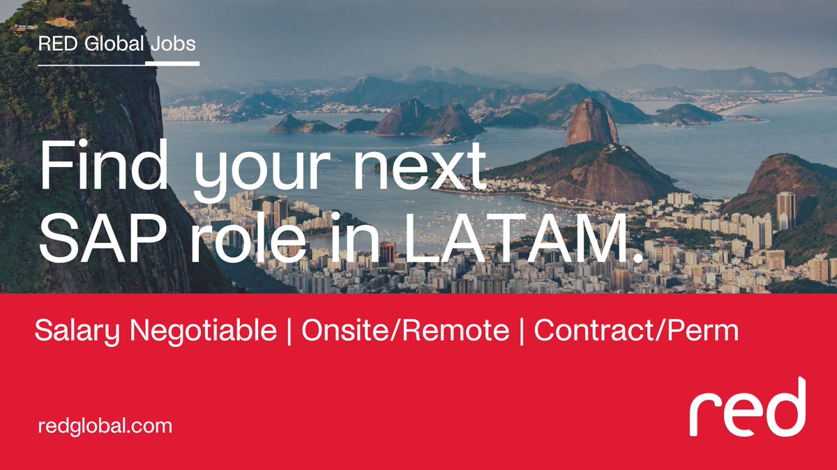 Looking for your next SAP role in LATAM? Head over to our website to view all our available SAP jobs today! ow.ly/cRW250RoVIg

#REDGlobal #sapjobs #saprecruiter