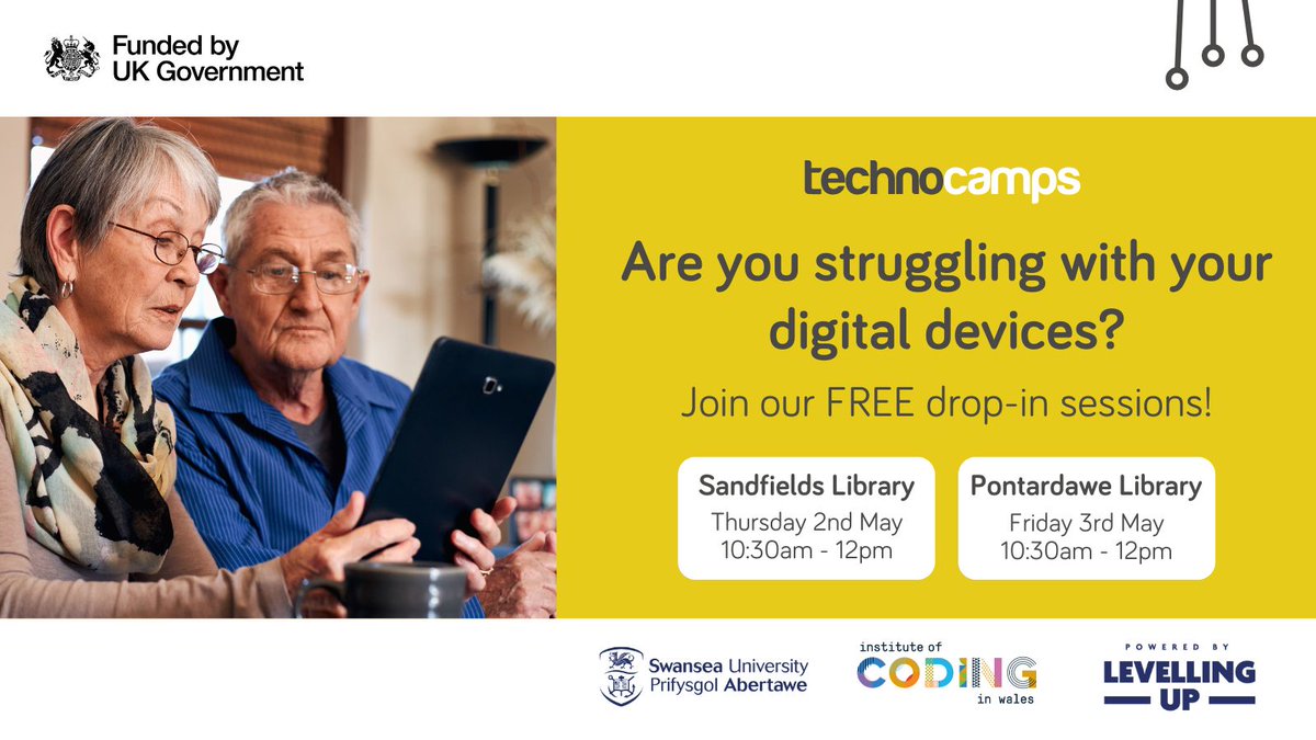 📱Need help with your digital devices? 🖥️ Join our FREE drop-in sessions! ⬇️ Sandfields Library 🗓️ Thurs 2nd May ⏰ 10:30am - 12pm @pontylibrary 🗓️Fri 3rd May ⏰ 10:30am - 12pm @UKGovWales #UKSPF