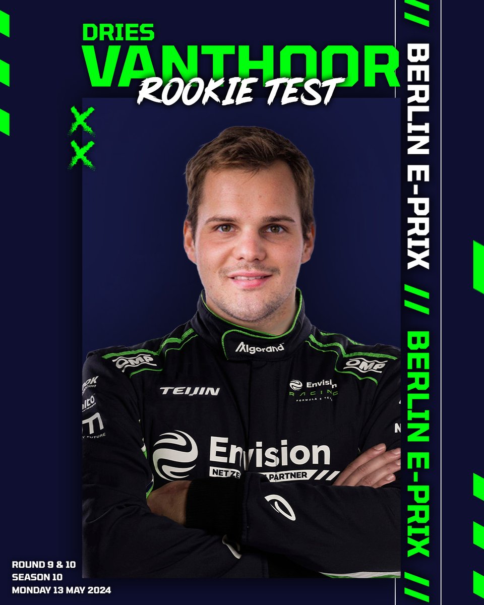 Ready for the rookie test in 🇩🇪! We are delighted to confirm that Dries Vanthoor will get his first taste of Formula E machinery in Berlin later this month! 📅 #BerlinEPrix