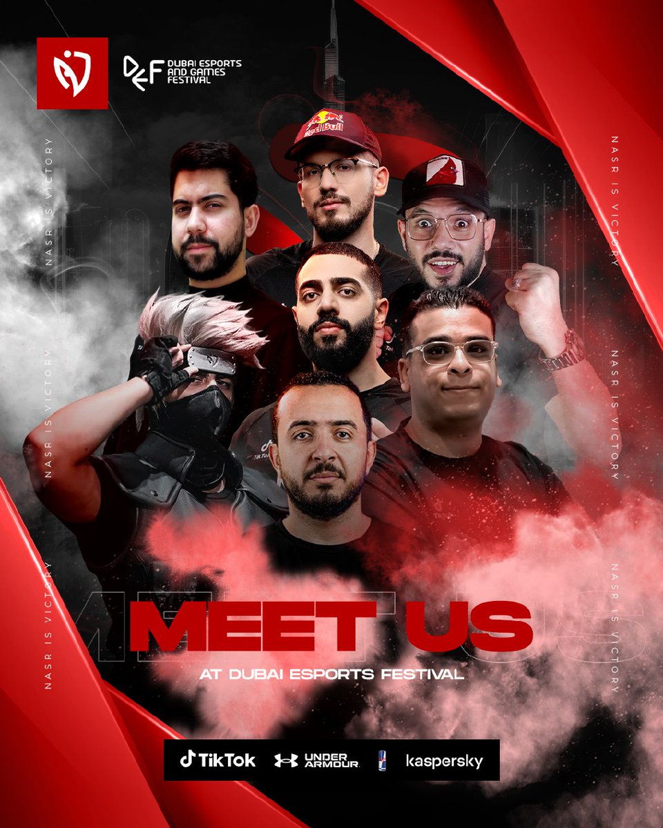 Meet our influencers and Pro players at the Dubai Esports Festival 😎 

Don't miss out the chance to win exclusive prizes and Enjoy fun activities! 🤩 

See you there! 🤝 
#NASRisVictory #DEF2024 #DubaiEsportsfestival #GameExpo