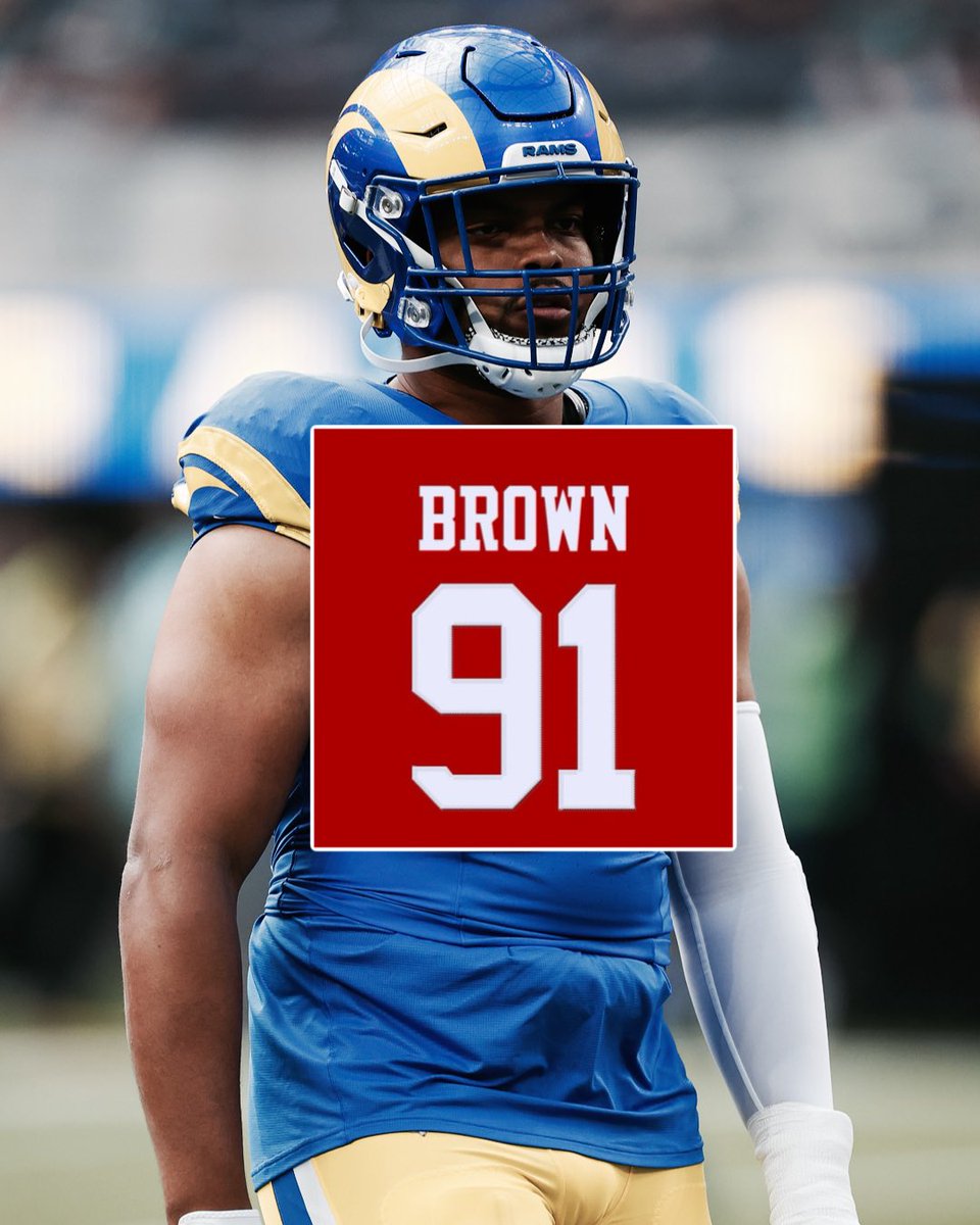 #49ers DL Earnest Brown will wear Jersey Number 91, per @nfl_jersey_num