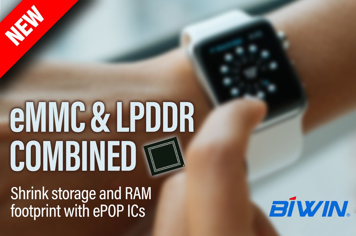 Reduce storage & RAM footprint in your embedded designs. Explore BIWIN's ePOP ICs in this article & watch our Senior VP, Kevin Xu, discuss our innovative packaging & design shown at Embedded World.
bit.ly/3JEPZo7
#ePOP #embeddedsystems #industry4 #BIWIN #eMMC #LPDDR