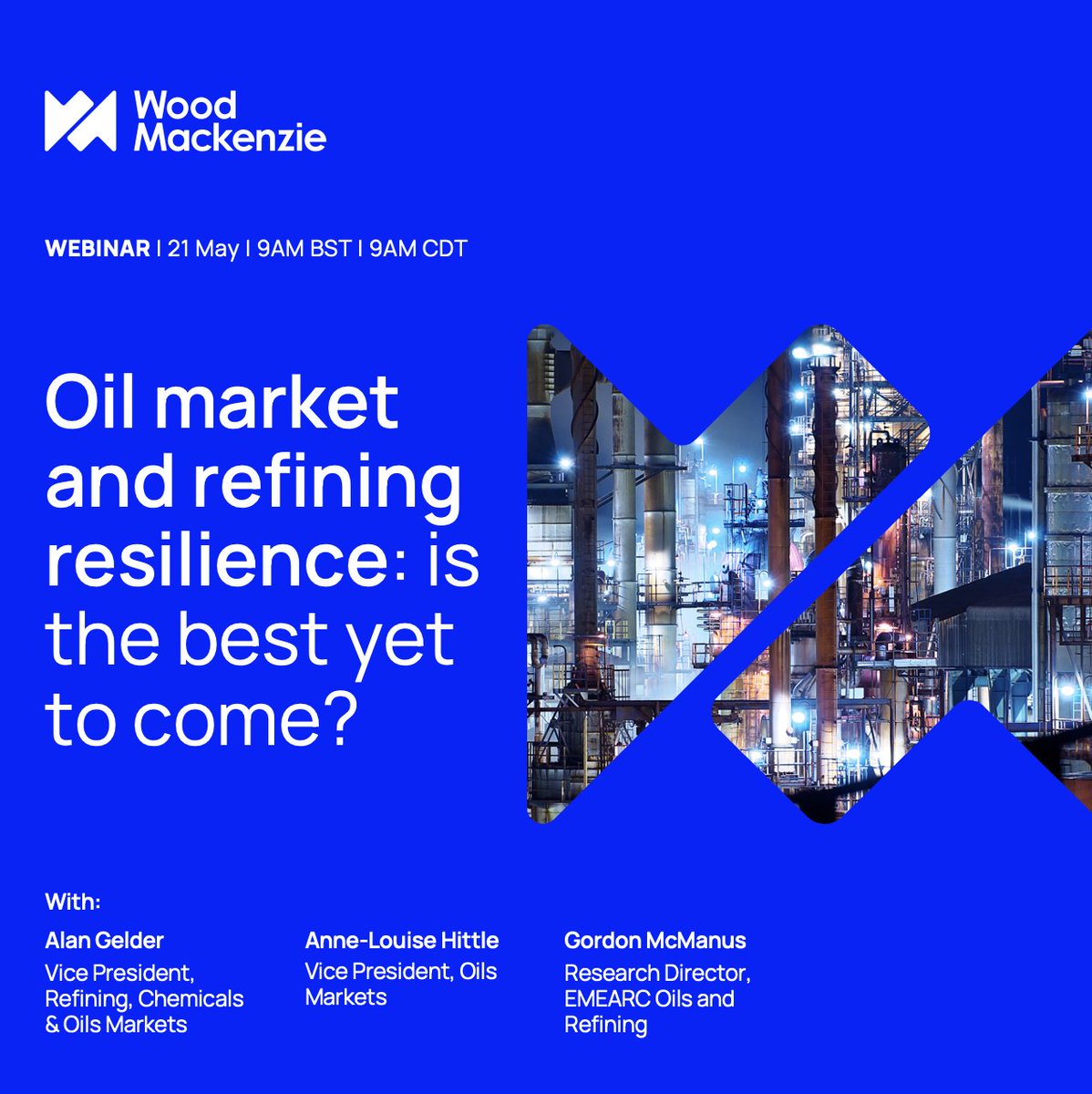 Join us on Tuesday 21 May for a live webinar where our experts will discuss the crucial role #oil prices will play to support supply growth and #refining capacity and margins. Register today to secure your spot! okt.to/kCv9V0