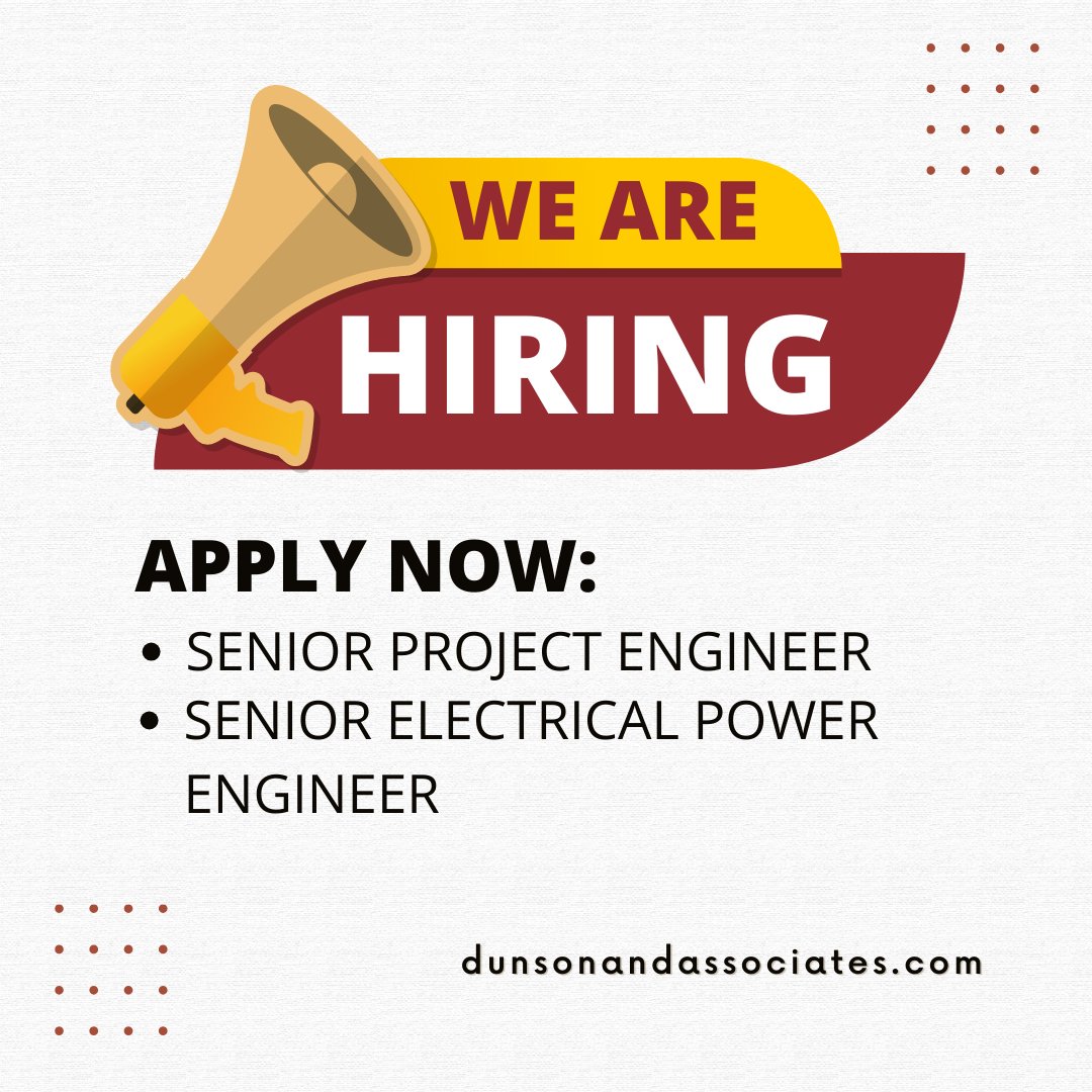 We are hiring! Check details below:

Senior Project Engineer - LabVIEW
Location: Irving, TX
Apply here: bit.ly/4aZlKUM 

Senior Electrical Power Engineer
Location: Bakersfield, CA
Apply here: bit.ly/3xGpjRe 

#SeniorProjectEngineer #SeniorElectricalPowerEngi ...